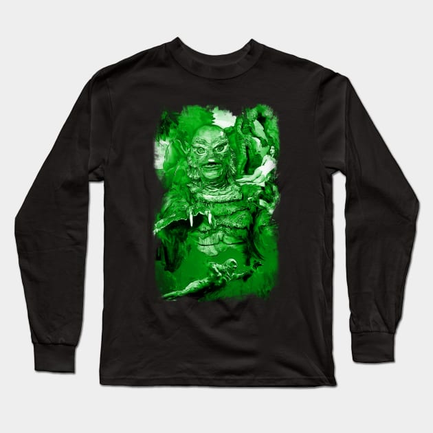 The Creature from the Black Lagoon Long Sleeve T-Shirt by xenomorphicpress